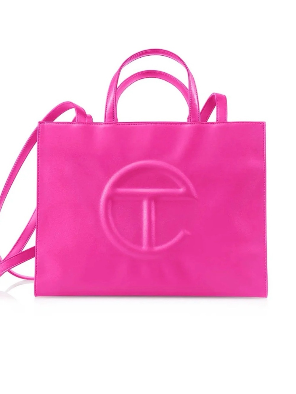 Telfar Hot Pink Embossed Logo Tote Size Medium